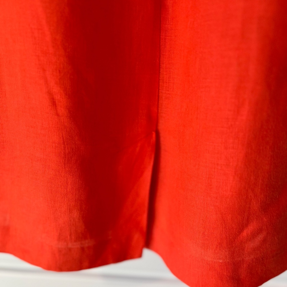 Loft - Orange Linen Tailored Sundress Sz 6 w/ Pockets - Picture 10 of 12